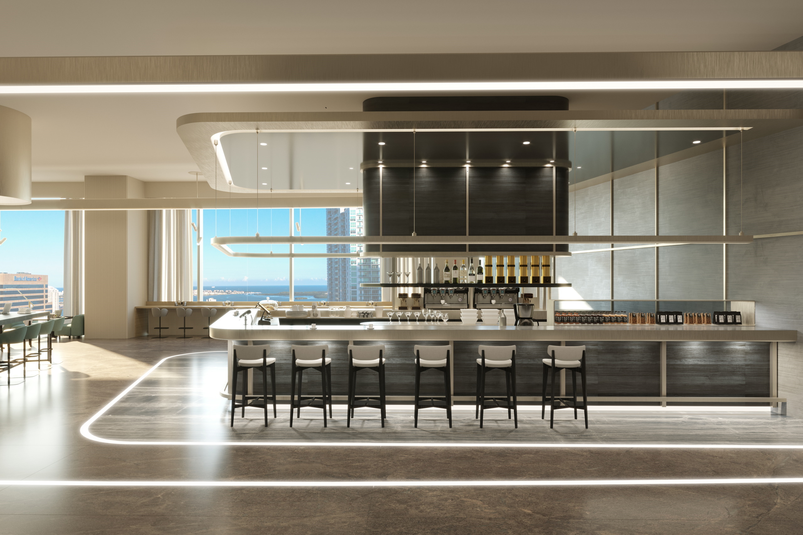 This is a concept of the interior for 830 Brickell.